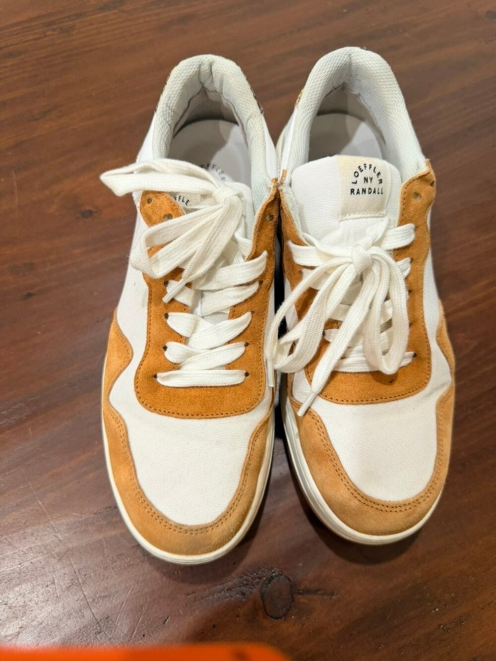 Loeffler Randall Butterscotch and White Low Top Keeley Sneakers - Size US 8.5
